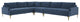 Serena Blue Velvet Large L-Sectional