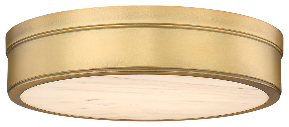 Z-LITE 1-Light Flush Mount, Rubbed Brass