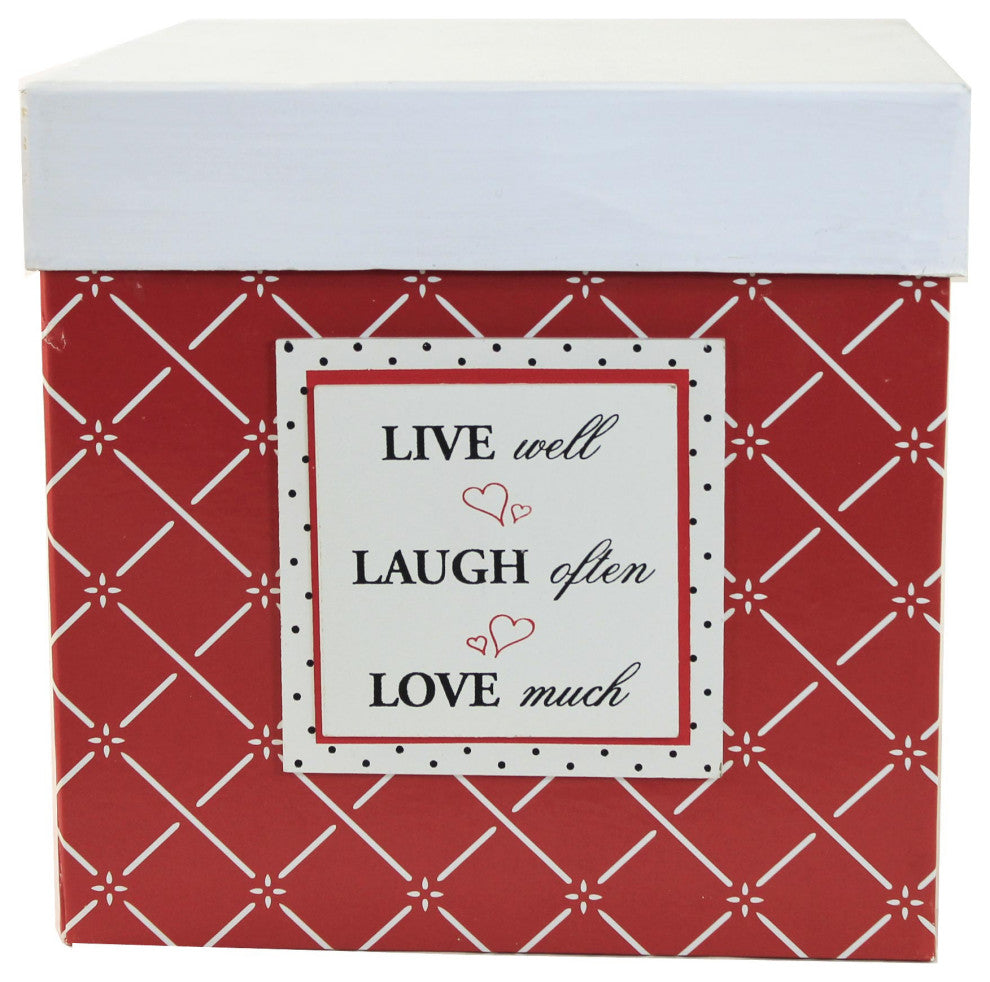 Home Decor Red White & Black Nesting Boxes Paper Decorative Storage 12120A