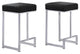 Dorrington Faux Leather Backless Counter Height Stool In Black/Silver (Set...