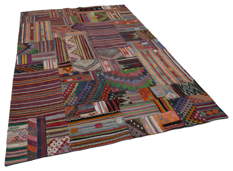 Rug N Carpet - Handmade Turkish 6' 8'' x 9' 11'' Vintage Patchwork Kilim Rug
