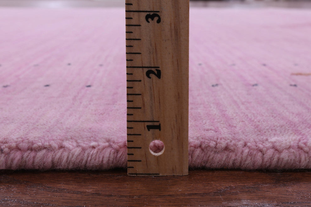 6' Square Persian Gabbeh Handmade Wool Rug - Q15305