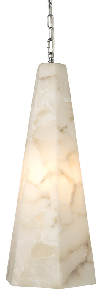 Borealis Alabaster Tall Hexagon 1-Light Pendant