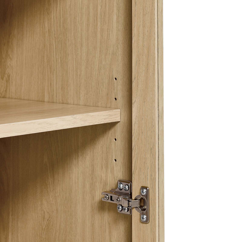 Tessa Tall Storage Display Cabinet - Oak