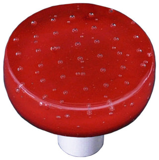 Bubbles Red, Knob Round, Black Post