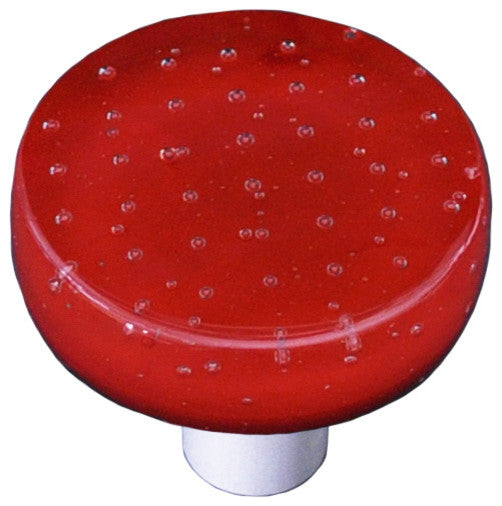 Bubbles Red, Knob Round, Black Post