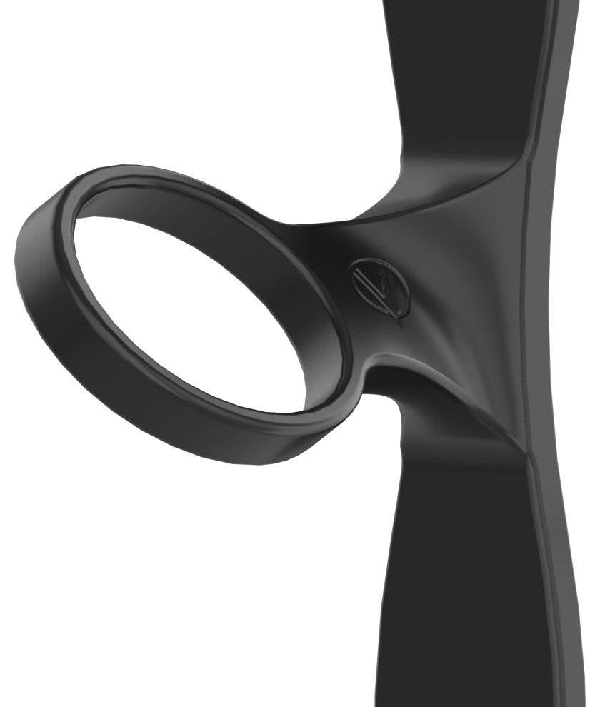 Helix Single 15 (minimalist wall mounted metal wine rack), Matte Black, Right Facing Bottle