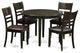 Boly5-Cap-Lc, 5-Piece Small Table Set, Dining Nook and 4 Chairs