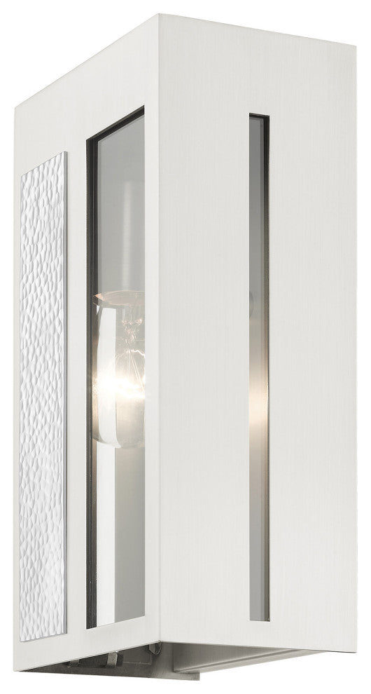 Brushed Nickel Contemporary, Nautical, Sophisticated Outdoor Wall Lantern