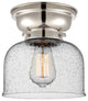 Large Bell 1-Light Flush Mount, Polished Nickel, Seedy