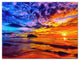 Vibrant Colorful Coastal Sunset 30x40 Canvas Wall Art