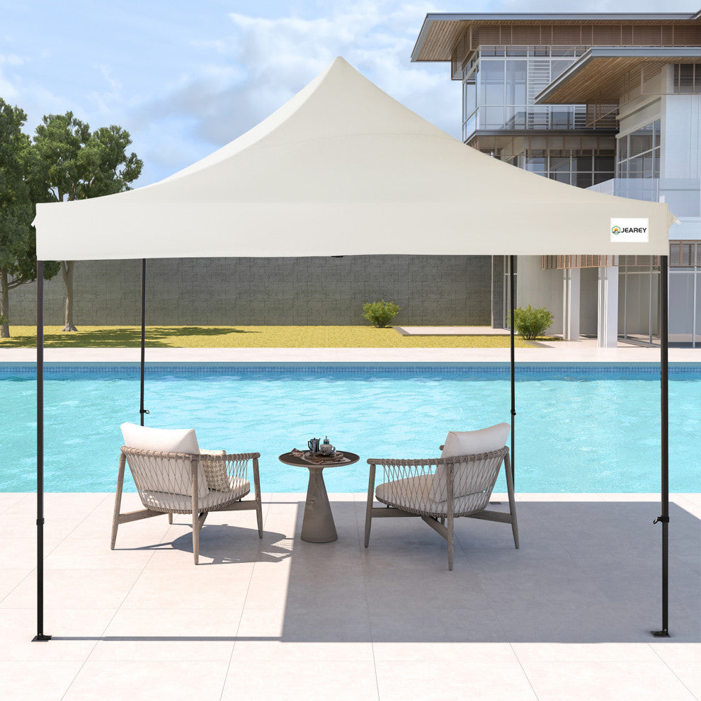 JEAREY Pop Up Canopy Tent, Outdoor Canopy, 4 Sand Bags, Beige, 12x12ft