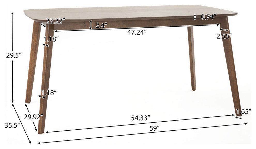 GDF Studio Navajo Natural Walnut Finish Wood Dining Table