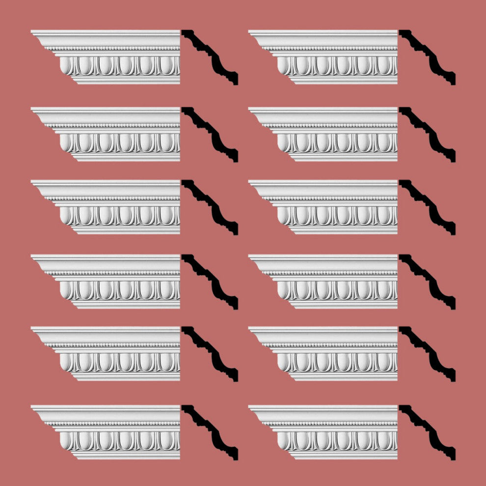 Ornate Cornice White Urethane Design 12 Pieces Totaling 1152" Length