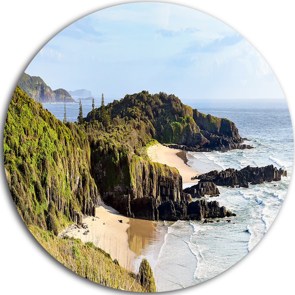 Australian Coastline Crescent Head, Landscape Round Wall Art, 36"