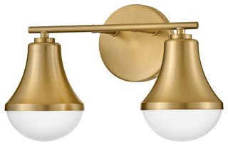 Lark Haddie 14.5" Modern Two-Light Bath Vanity, Lacquered Brass