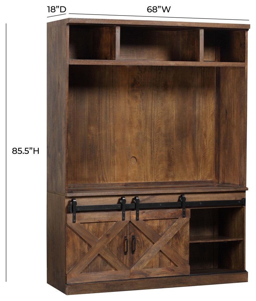 Dawson Rustic Brown Entertainment Center - Brown