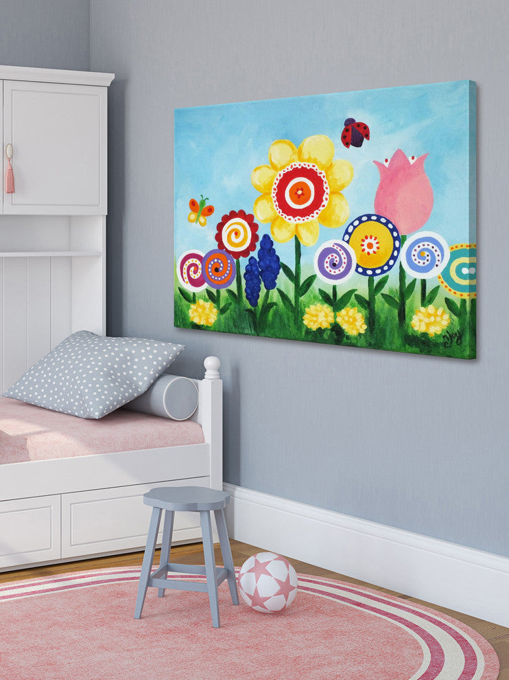 Marmont Hill, "Flower Garden" by Nicola Joyner Painting on Wrapped Canvas, 24x16