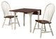 3-Piece 48" Rectangular Dining Set, Antique White, Chestnut Brown Wood