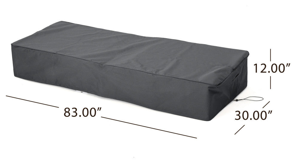 GDF Studio Ann Outdoor Waterproof Chaise Lounge Cover, Gray, Set of 4