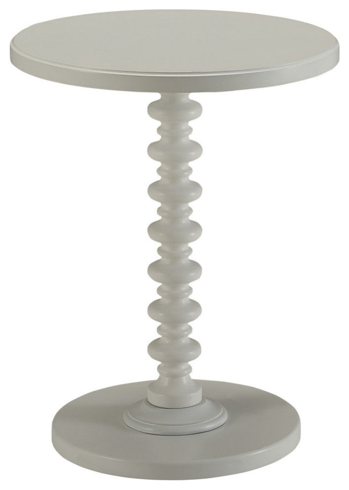 HomeRoots White Solid Wooden Spindle Side Table