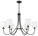 6-Light Chandelier, Matte Black, Matte Black