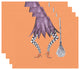 Esmerelda 18"x14" Orange Halloween Print Placemat, Set of 4