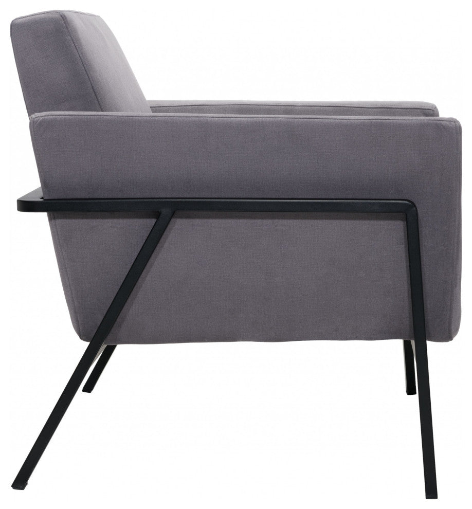Gray and Black Accent Armchair