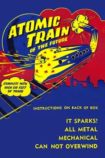 Atomic Train of The Future - Gallery Wrapped Canvas Art 28" x 42"