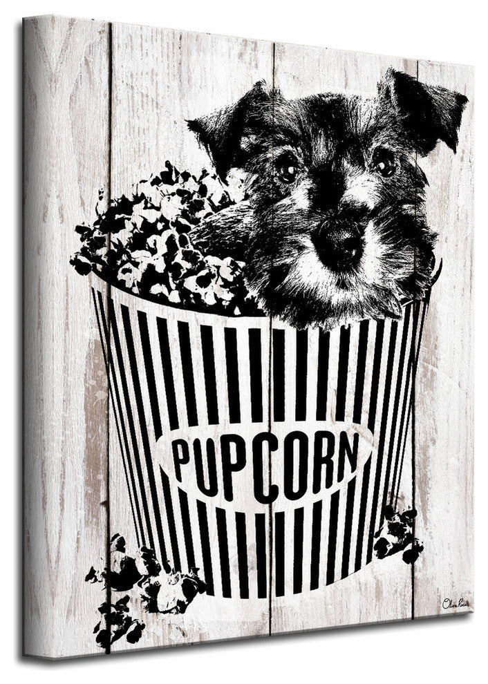 Ready2HangArt 'Pupcorn' Wrapped Canvas Dog Wall Art, 16"x12"