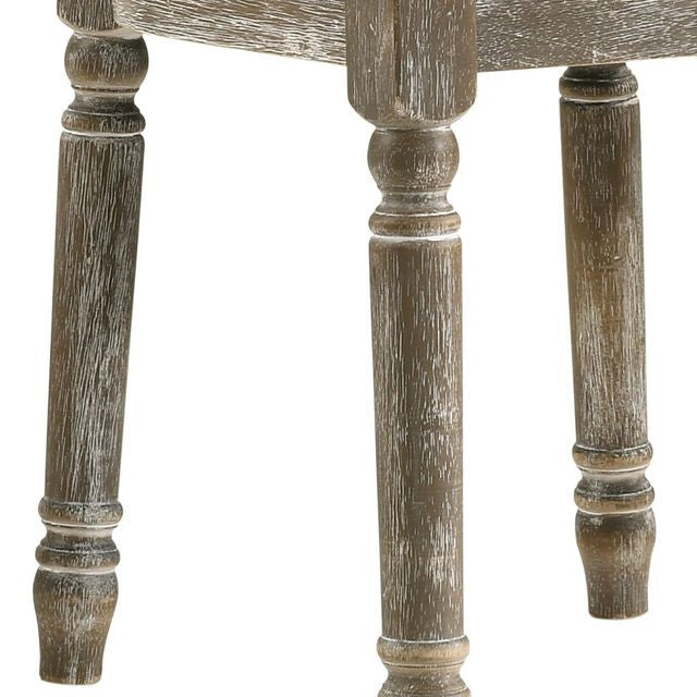 ACME Gabrian Side Chair, Set of 2, Fabric and Reclaimed Gray