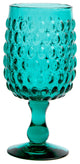 Claire Hand-Blown Wine Glasses, Set of 6, Teal