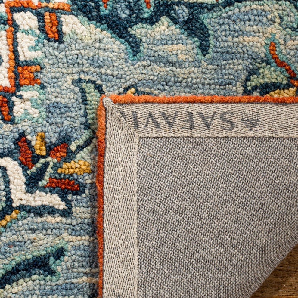 Safavieh Aspen Collection APN312 Rug, Blue/Rust, 2'3"x7'