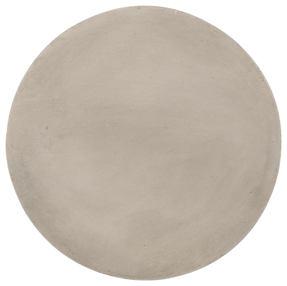 Attola Outdoor Lightweight Concrete Side Table, Light Gray