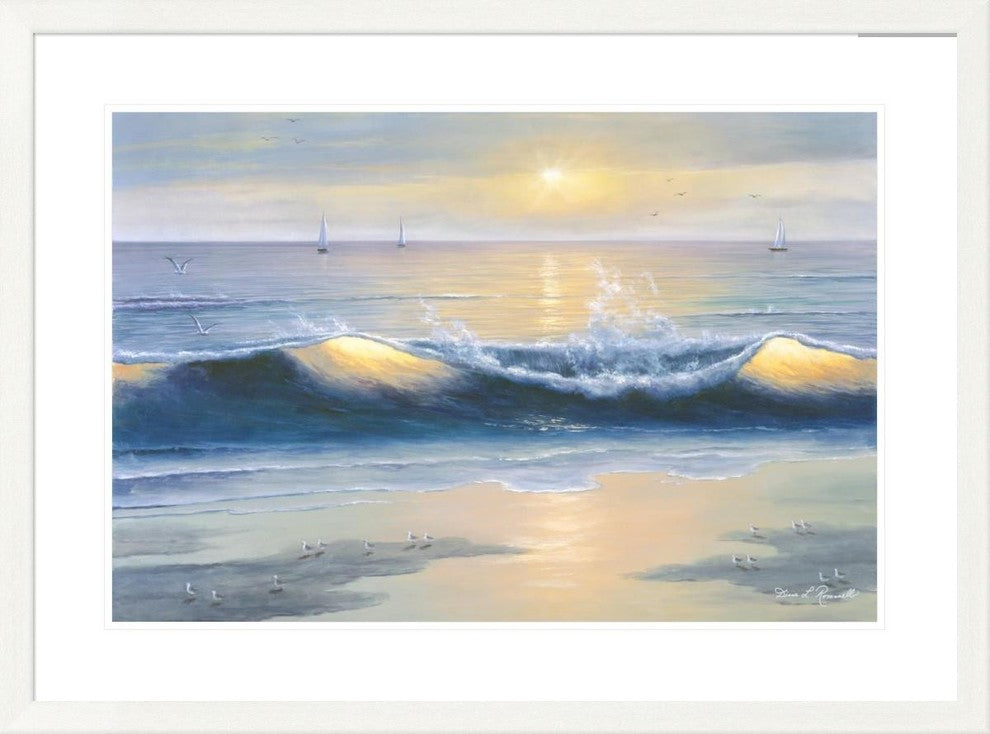 "Blue Waves" Framed Digital Print by Diane Romanello, 39x29"