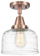 Innovations 447-1C-SN-G713-LED 1-Light Flush Mount, Antique Copper