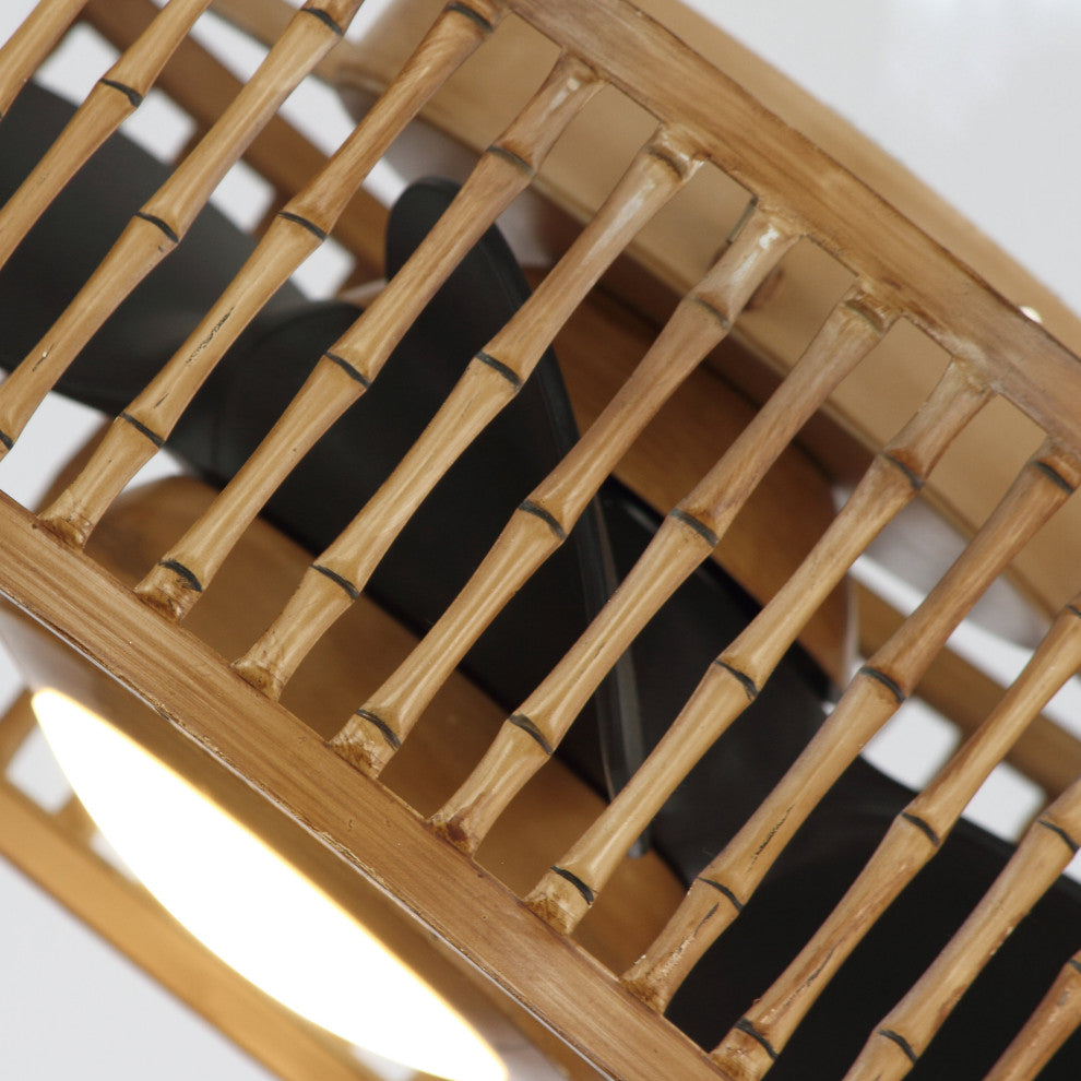 19.5 in Indoor Farmhouse Flush Mount LED Ceiling Fan With Remote Control