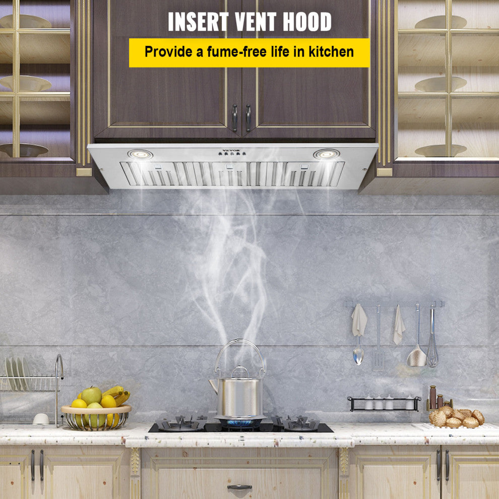 VEVOR Built-in Range Hood Insert Vent Hood 800CFM 36in Push Button Control