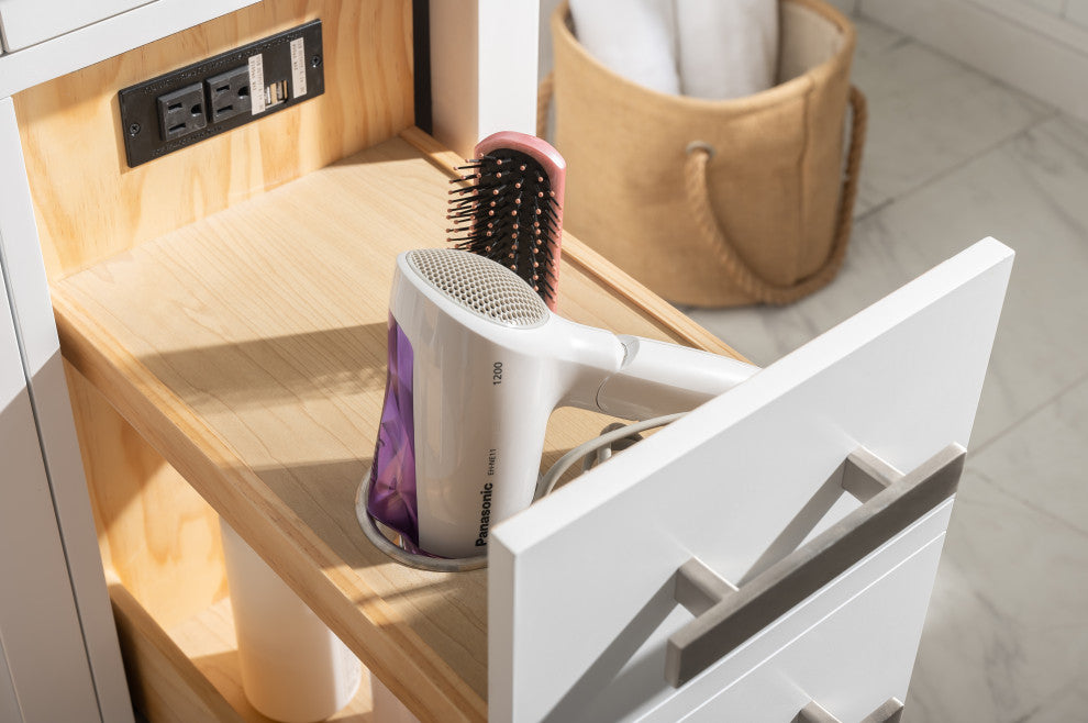 Valentino Single Vanity, White, 84"