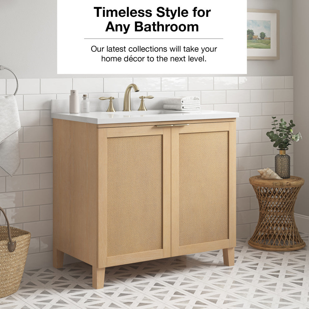 OVE Decors Macy Single Sink Bathroom Vanity, Rustic Ash, 36 in.