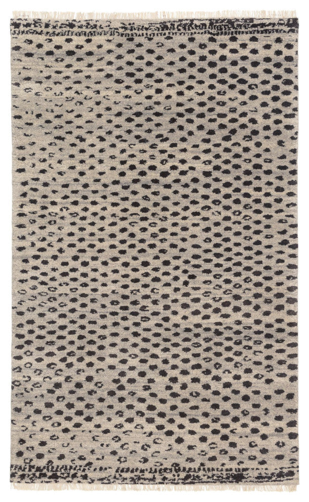 Dash & Albert Hugo Hand Knotted Wool Rug, Black, 5' x 8'