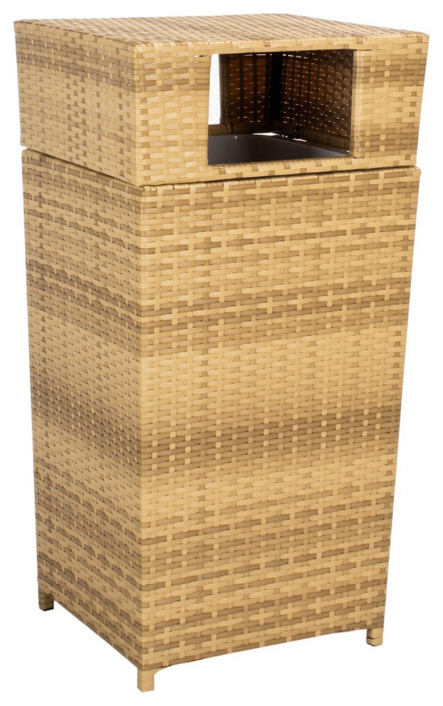 Safavieh Outdoor Mazeli Trash Bin Natural