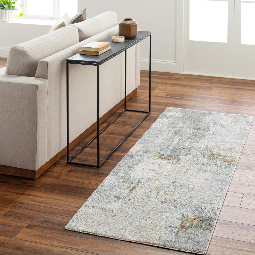 Surya Dresden DRE-2305 Machine Woven Area Rug, Dusty Sage, 2'7" x 7'3"
