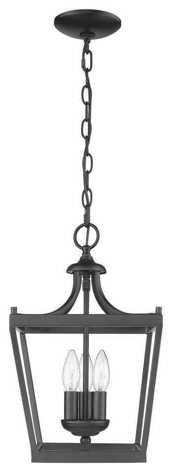 Vintage Black Metal Tapered Hanging Light
