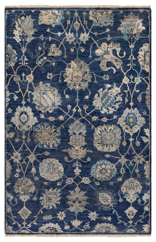 Surya Theodora THO-3006 Traditional Area Rug, Navy, 5' x 8' Rectangle