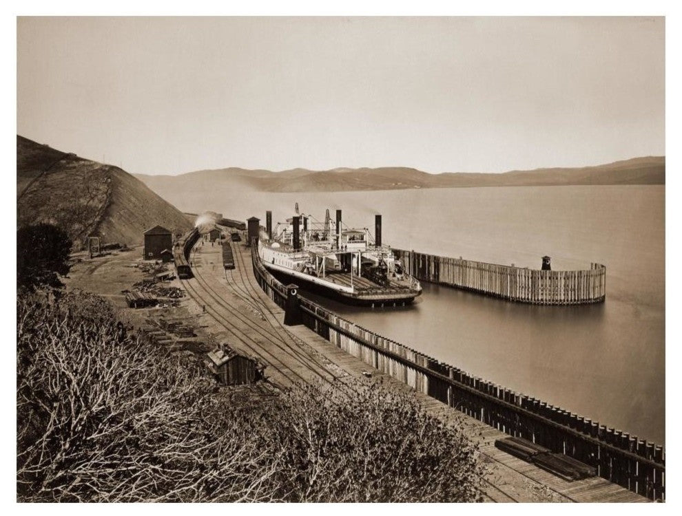 "The Ferryboat "Solano", Port Costa, California, after 1879" Paper Art, 18"x14"