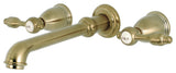 KS7027TAL Two-Handle Wall Mount Tub Faucet, Brushed Brass