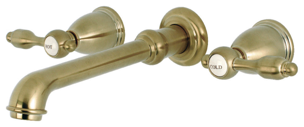 KS7027TAL Two-Handle Wall Mount Tub Faucet, Brushed Brass
