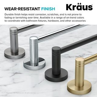 Elie Bathroom 24" Towel Bar, Brushed Gold