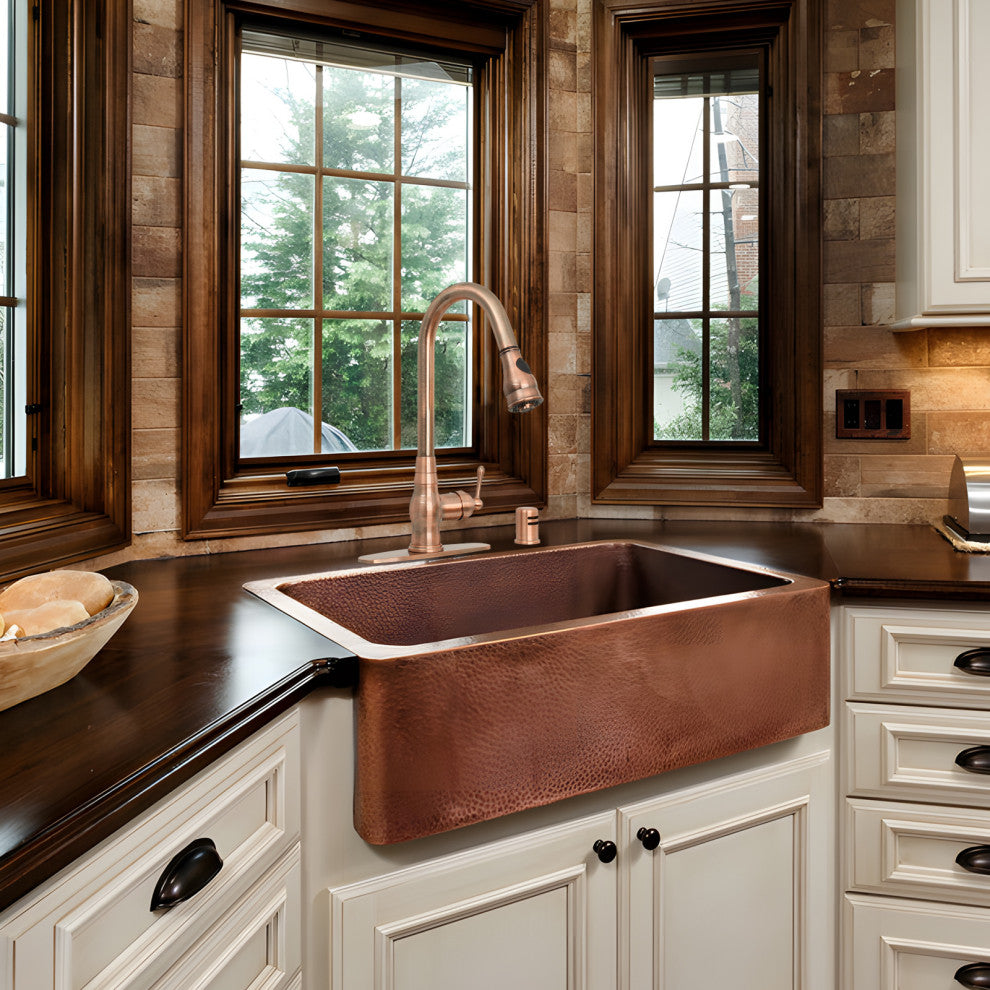 Pull Down Kitchen Faucet With Deck Plate, Single Level Solid Brass Sink Faucets,